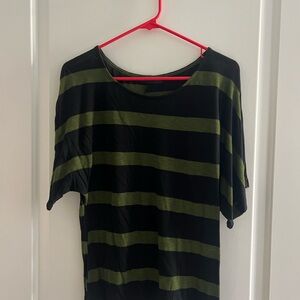 Black and Green Striped Tee